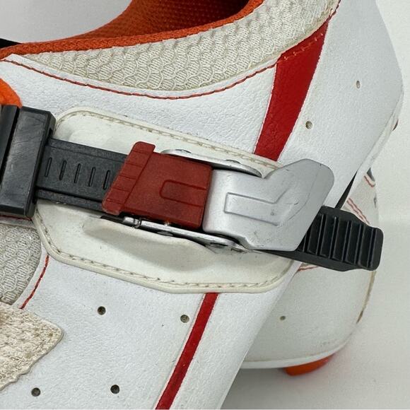Men’s Peloton Biking Cycle Shoes - WHITE & ORANGE - Picture 8 of 16